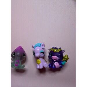 Hatchimals CollEGGtibles Mini Figures Lot of 3 Purple Pink Dragon Pony Cow Wand